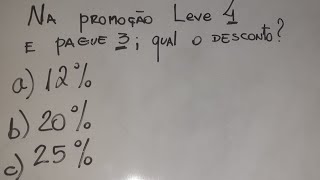 PORCENTAGEM | Leve 4 e pague 3 | Matemática rápida, lógica e fácil | MATEMÁTICA MUITO FÁCIL