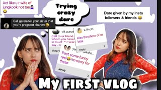 CRAZY dare challenge 😂💪 || my first vlog✨🌈 || Vlog #1 ✨