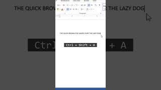 Text to Upper Case Shortcut Key | MS WORD #shorts #msword