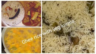 Ghee Rice with veg kurma | ಗೀರೈಸ್ ಹಾಗೂ ವೆಜ್ ಕುರ್ಮಾ