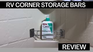 RV Corner Storage Bars for Shower - Keeps your items in place! #rvlife