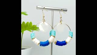 Seaside Disc Drop Dangle Statement Earrings | RosiePanda