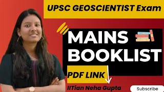 UPSC GEOSCIENTIST MAINS 2023 BOOKLIST| UPSC GEOPHYSICIST EXAM MAINS BOOKS & SYLLABUS