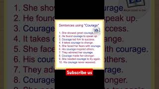 Sentences using the word Courage #shortsfeed #english #shorts