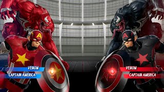 Venom & Captain America (Red) Vs Venom & Captain America (Black) Fight | Marvel vs Capcom Infinite