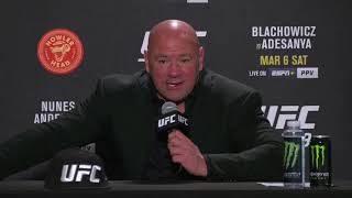 Dana White gives an update on Aljamain Sterling's condition after the illegal knee