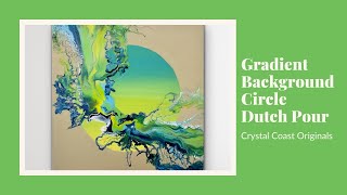 FAB classes! / Tropical Gradient Circle Background Dutch Pour Abstract Fluid Acrylic Pour Painting