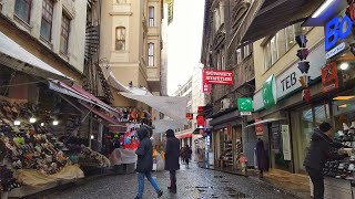 Istanbul Walk | Streets of Sirkeci & Eminönü | Snowfall, Winter 2021