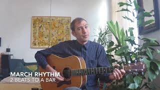 Rhythm no. 2 - The 'March' rhythm. 2 Beats to a bar