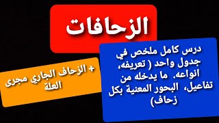 الزحافات - درس الزحافات كامل ملخص في جدول واحد + الزحاف الجاري مجرى العلة.