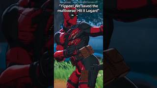 *Logan slowly tapping his foot* Deadpool: “get over here you big hairy buffoon!” #fortnite #deadpool