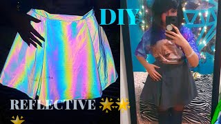 GONNA RIFLETTENTE reflective fabric skirt DIY, flash reflective