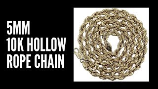 5mm 10K Hollow Rope Chain