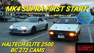 MK4 SUPRA FIRST START ON HALTECH ELITE 2500 AND BC272 CAMS