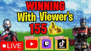 👑155 Crowns👑 Win's w/Viewers Live #fortnite #shorts #shortsfeed #shortslive