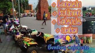 Mandi bola dan naik mobil aki||bisa belanja,fashion,kuliner dan bermain_taman benteng mojokerto