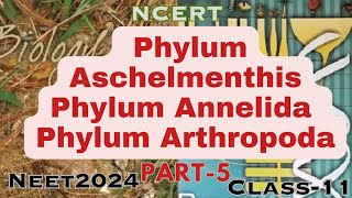 Phylum Aschelmenthis, Phylum Annelida and Phylum Arthropoda Part-5.