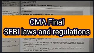 SEBI laws CMA Final full chapter revision for dec exam 2020