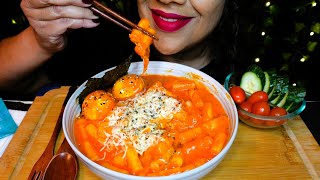 ASMR Soft Cheesy Rice Cakes | Cheese Topokki | Eating Sounds | No Talking