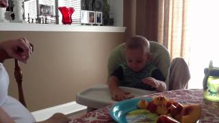 Eli eating a PB&J - Sept 2