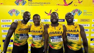 Sad😢! Watch how Ghana’s 4x100m Relay Team missed out on final slot amid baton changeover challenges