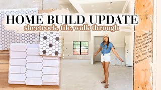 NEW CONSTRUCTION HOME *WALK THROUGH* | sheetrock + tile + writing verses on the walls!