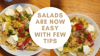 How to Prepare Pasta salad with minimal ingredients in English Please check full video, Easy & Quick