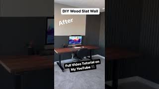 Wood Slat Accent Wall Before and After