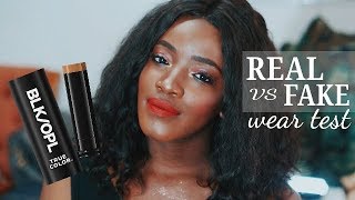 REAL VS FAKE (Dubois): Black Opal Stick Foundation (Hazelnut) & Powder Wear Test | Crystal Olisa