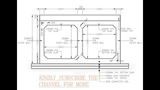 How to draw RCC box Culvert front view with details step by step