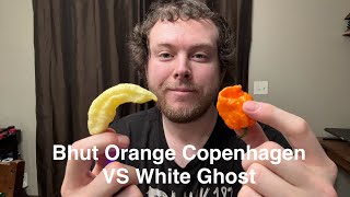 Bhut Orange Copenhagen VS White Ghost Pepper Grown by Stinger Pepper Co.  #review