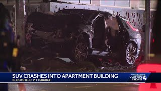 SUV crashes into apartment building in Pittsburgh's Bloomfield neighborhood