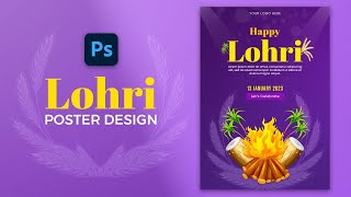 Lohri Festival Poster Design in Photoshop | Lohri Instagram Post Design in Photoshop