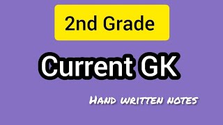 Second Grade  current Gk Part 1