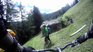 Les Arcs/La Thuile downhill MTB from GoPro HD chest cam