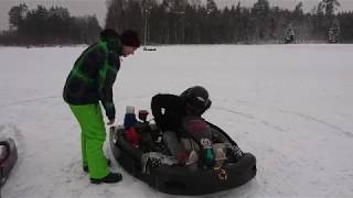 Go kart and motocross bike snow drift Baldones ziemas trase "Stūri"