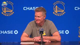 Steve Kerr Postgame Interview | Golden State Warriors beat Portland Trail Blazers 110-106