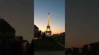 Eiffel Tower, accompanied by a beautiful sunset