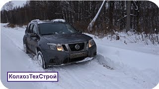 Прорываемся на дачу на Nissan Terrano 2.0 МТ 4WD по заснеженной дороге