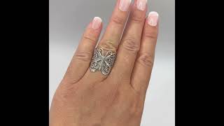 Filigree .925 Sterling Silver Butterfly Wrap Ring