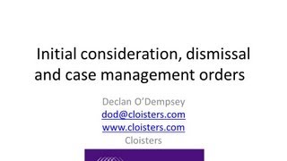 Initial consideration, Dismissal, Case management orders in the ET Rules 2013