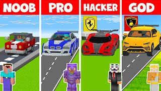 Minecraft NOOB vs PRO vs HACKER vs GOD: SPORT CAR CHALLENGE in Minecraft / Animation