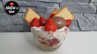 Kinderschokolade-Erdbeer Becher REZEPT | leckeres Dessert für unsere Gäste