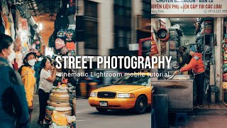 warm cinematic Presets | street photography colour grading tutorial in Lightroom mobile  #481