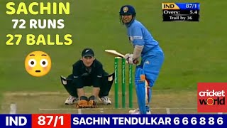 Sachin Tendulkar 72 off 27 Balls vs  New Zealand Cricket Max International 2002