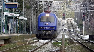 Snowy Afidnai R.S. - Morning Trains 13.03.2022 (Greece) - [404]