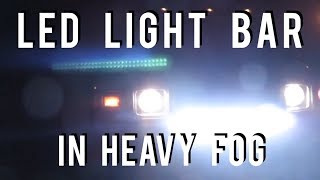 What a LED Light Bar looks like in HEAVY FOG | Nilight LED Light Bar | Hummer H2