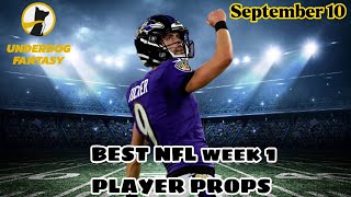 TODAYS BEST UNDERDOG FANTASY NFL PLAYER PROPS - Sunday September 10