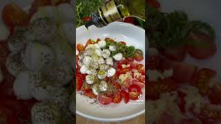 Bruschetta with Mozzarella Pearls #shorts #bruschetta #mozzarella #partyfood #delicious #recipe