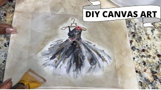 DIY Canvas Art Using DOLLAR TREE Images|| Canvas Painting for Beginners || Part 1